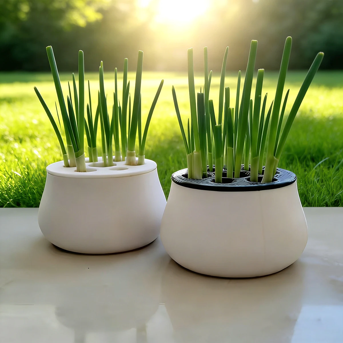 3D Printed Garlic & Chives Hydroponic Kit, Soil-Free Reusable Planter Box, Easy Indoor Garden, All-Season Continuous Harvest