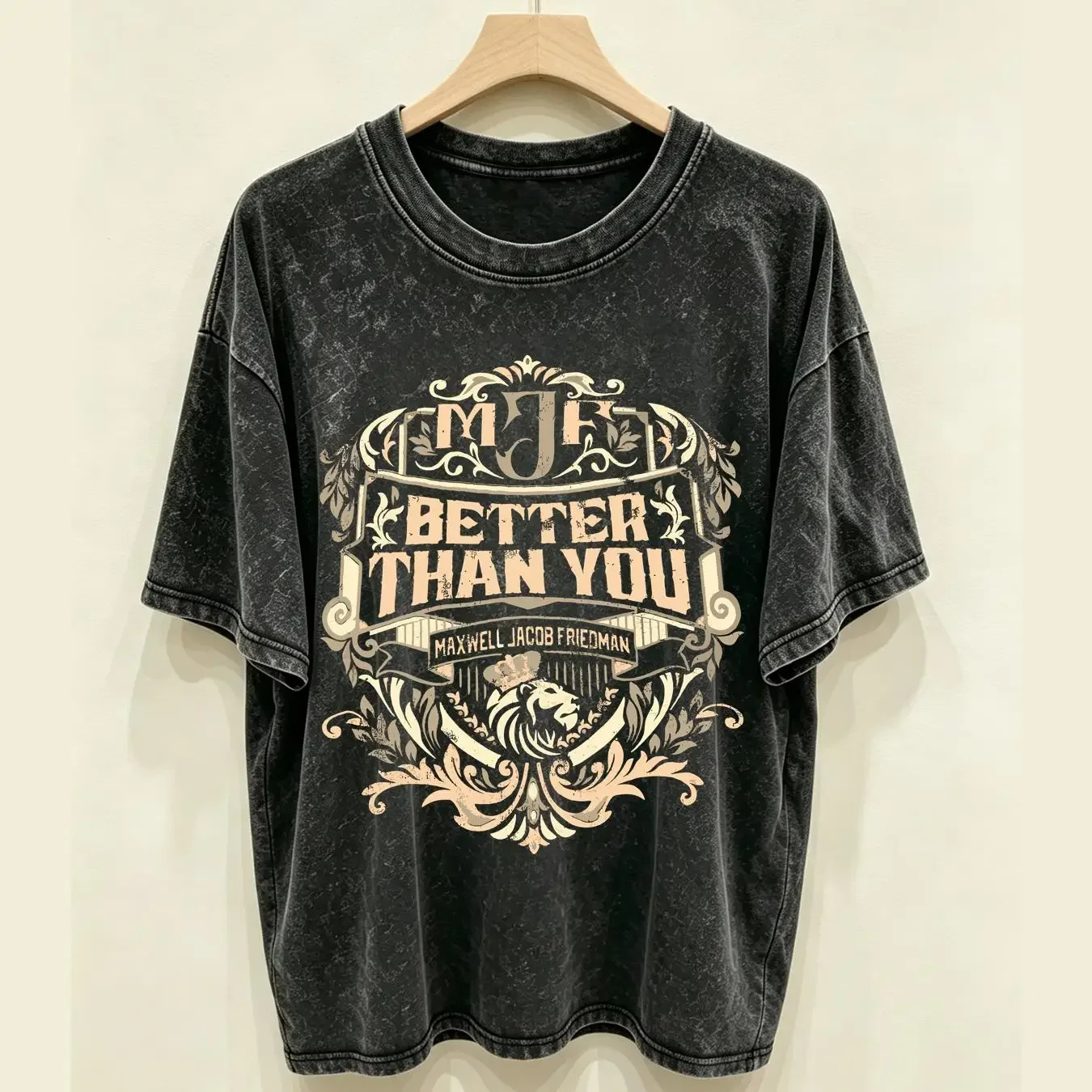 washed T Shirt MJF Better Than You Maxwell Jacob Friedman Size Large AEW vintage Washed Breathable streetwear Versatile