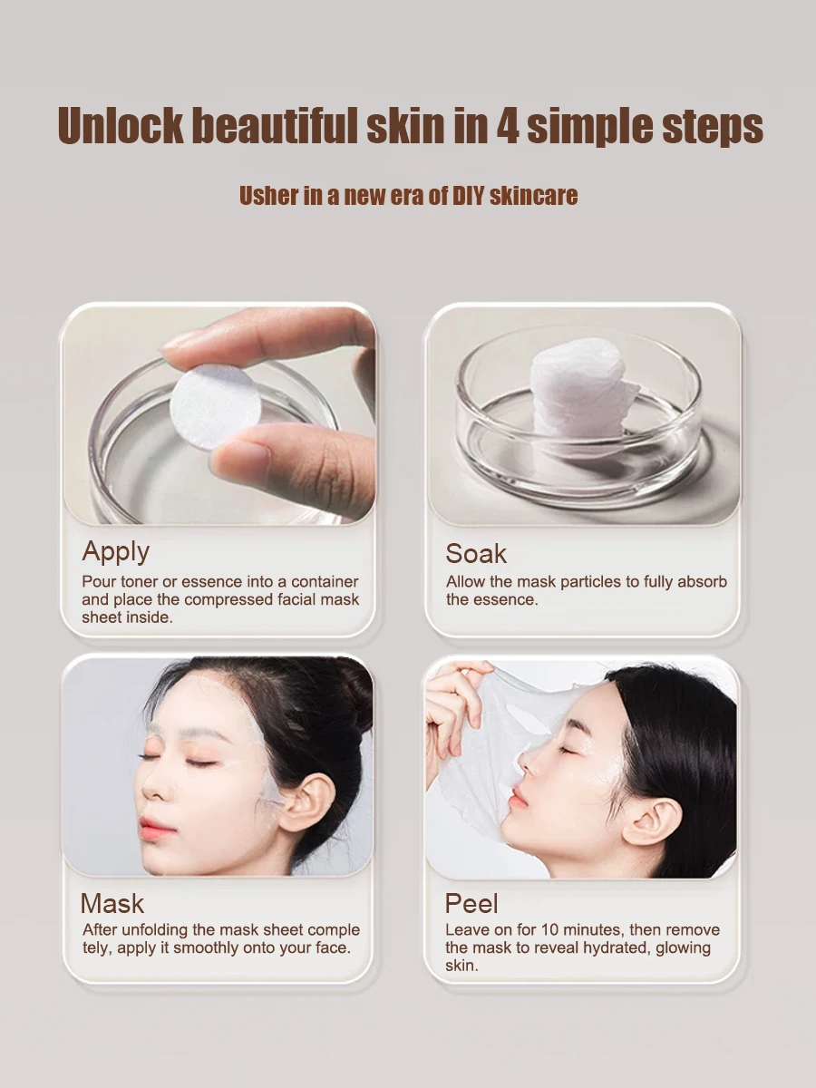 Ultra-Thin Dry Facial Mask Pellets - Disposable DIY Hydrating Mask for Home And Salon Use Compressed Face Mask Tablets for Spa