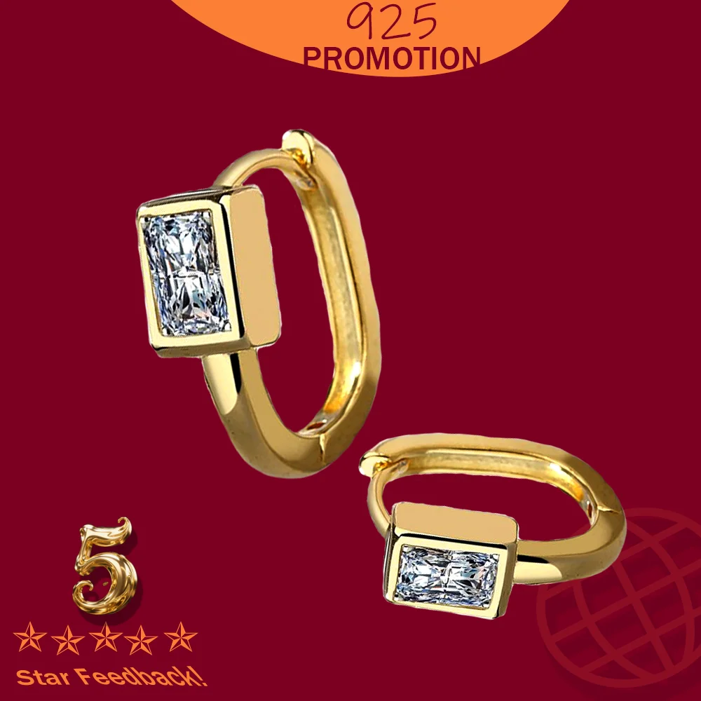 

Simple Stud Earrings Zircon High Quality Earrings For Women's Wedding Engagement 925 Sterling Silver Fine Jewelry Party Gift