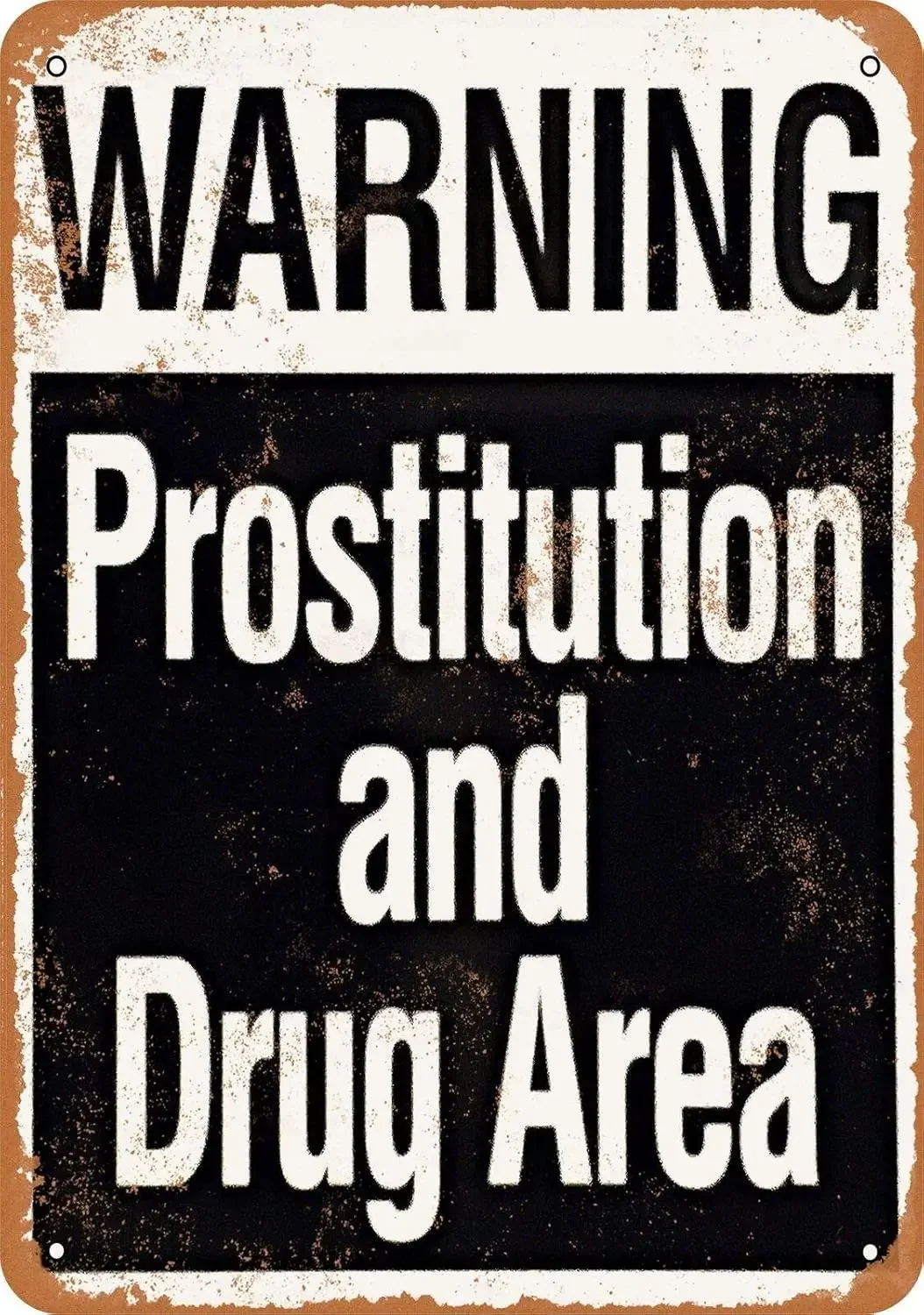 Prostitution and Area Metal Tin Sign Wall Decor Signs Plaque -aluminum