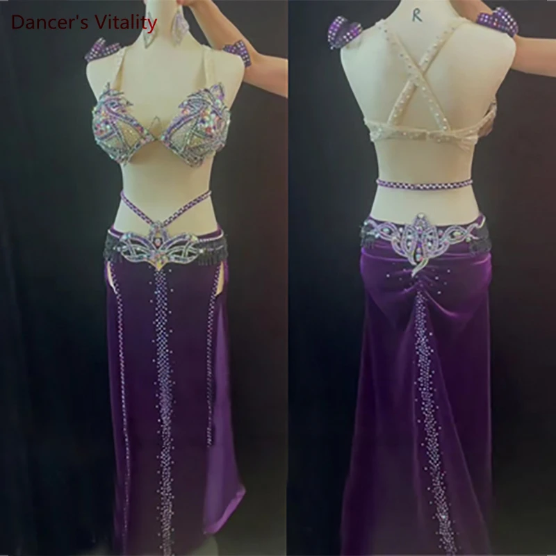 

Belly Dance Clothes Suit for Women High-end Stage Competition Performance Suit Customized Oriental Belly Dancing Bra Skirt Set