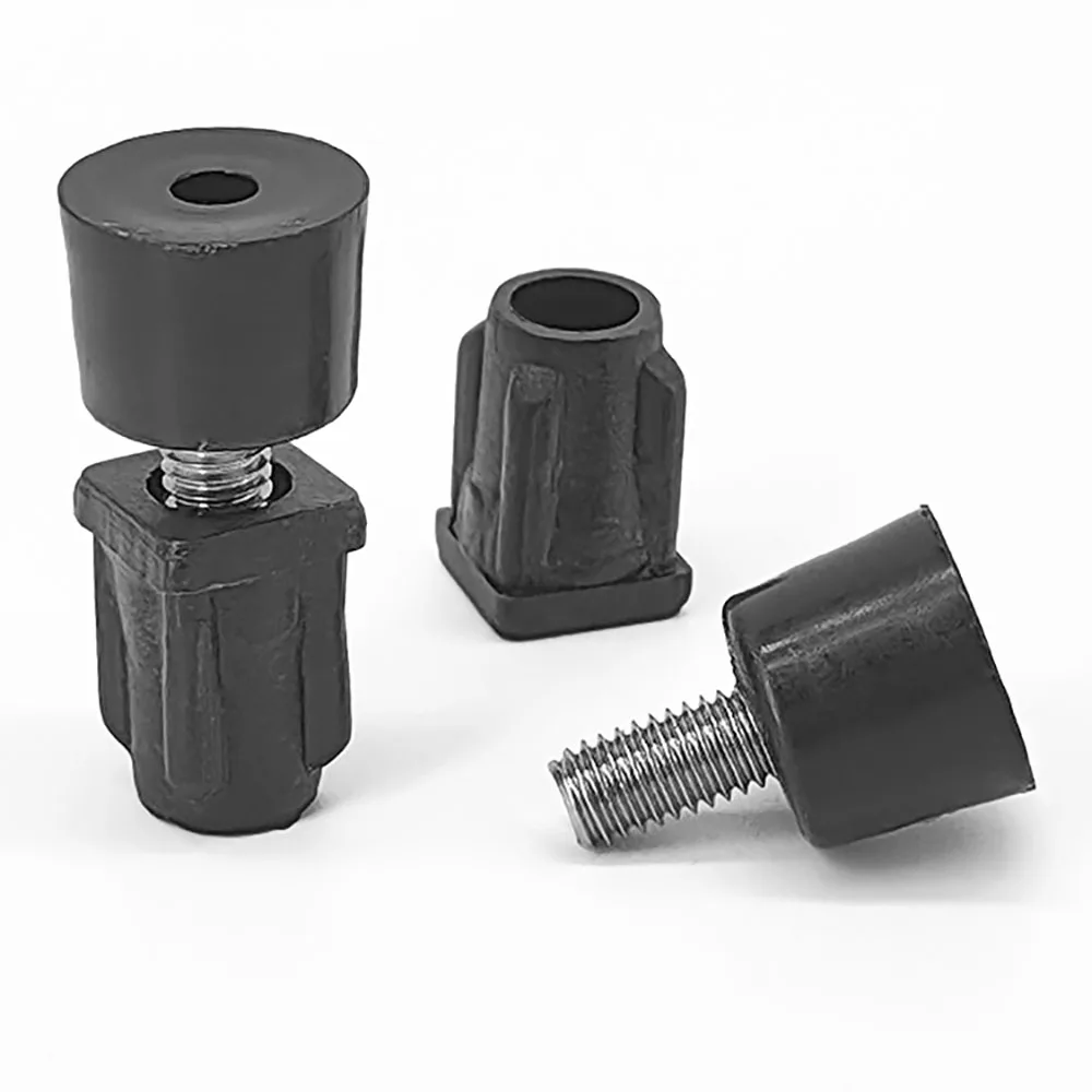 4/10pcs M5 Screw-In Bolt On Pad Height Adjustable Leveling Chair Leg Feet Sofa Table Mute Damping Black/Transparent Plastic Base