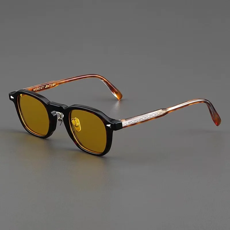 

Retro Tortoise Frame Square Sunglasses Men's High-quality Acetate Outdoor Hand Made UV400 Polarized Protective SUN GLASSES Women