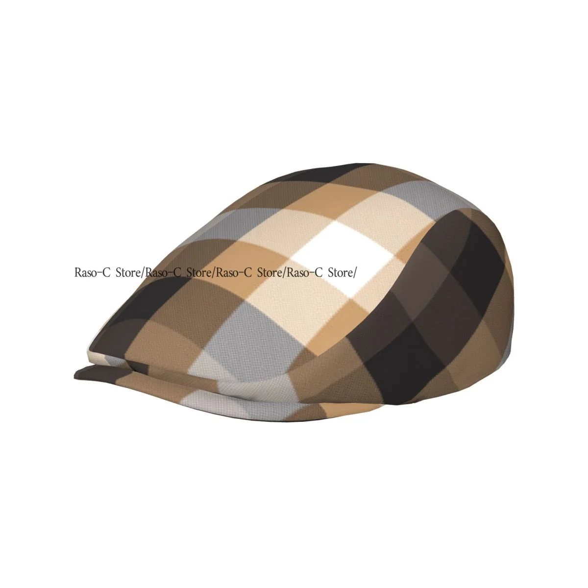 British Gatsby Newsboy Cap For Adults Classic Plaid Checkered Tartan Background Flat Peaked Cap Autumn Winter Beret Hat