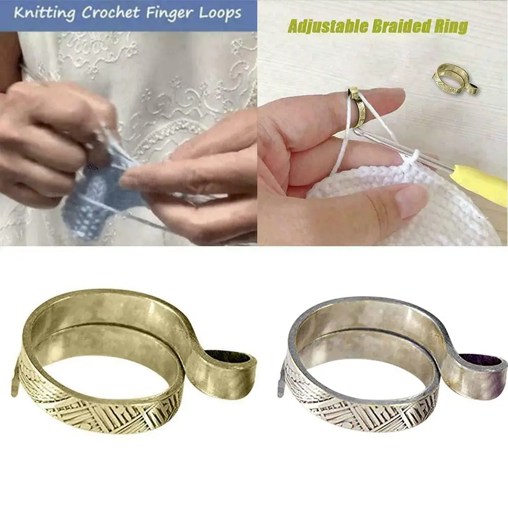 Ring Type Knitting Tools Adjustable Knitting Loop Crochet Accessories Finger Wear Line Needle Thimble Sewing Accessories