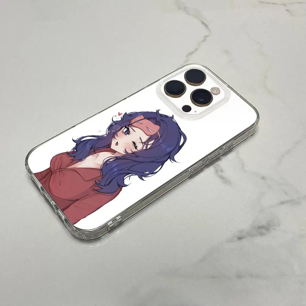 Funda de teléfono Girl Sleepy Mita M-MiSide para iPhone 17,16,15,14,13,12,11 Plus,Pro,Max,Plus,E,SE4,Mini caja transparente