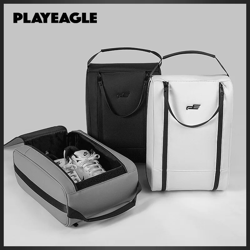 PLAYEAGLE Golf Shoes and Bags Light Luxury Style Simple Atmosphere PU Material Waterproof Outdoor Shoe Bag