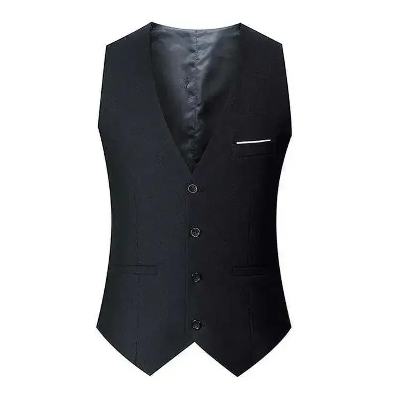 Men\'s Casual Business Vests Slim Fit Formal Business Vest Large Size Waistcoat for Suit or Tuxedo Wedding Formal Prom