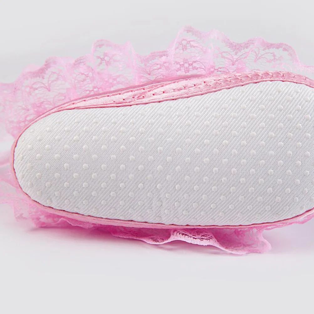 

1Pair Infant Shoes Lace Rose Newborn 0-1 Size 11 Pink Durable Design Hard to Take Off Baby Girl Shoes