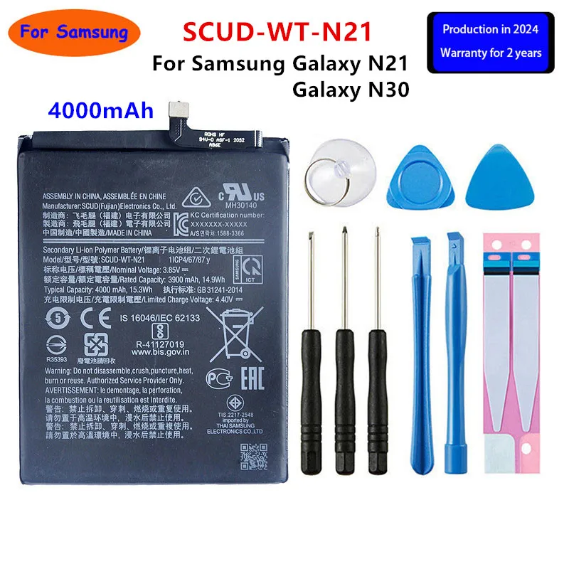 

Brand New SCUD-WT-N21 4000mAh Replacement Battery For Samsung Galaxy N21 N30 Mobile Phone Batteries+Tools