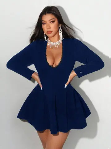 plus Size Lace Sexy Dress Elegant Gown for Women Big Size Party Outerwear Fashionable Casual Dress