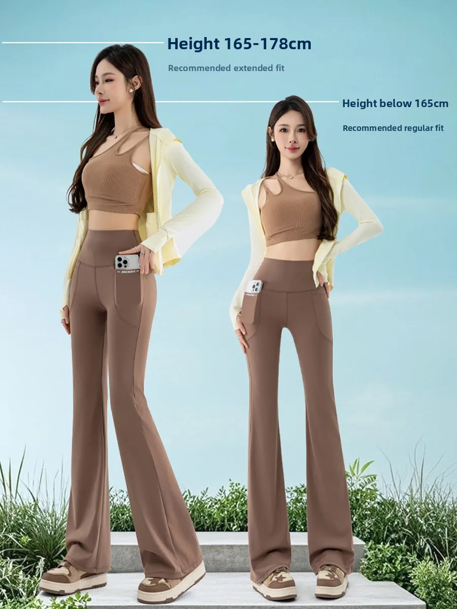 Pantalones de Yoga de cintura alta para mujer, pantalones acampanados de arca, pantalones de levantamiento de glúteos para Fitn, ropa para exteriores, pantalones largos informales