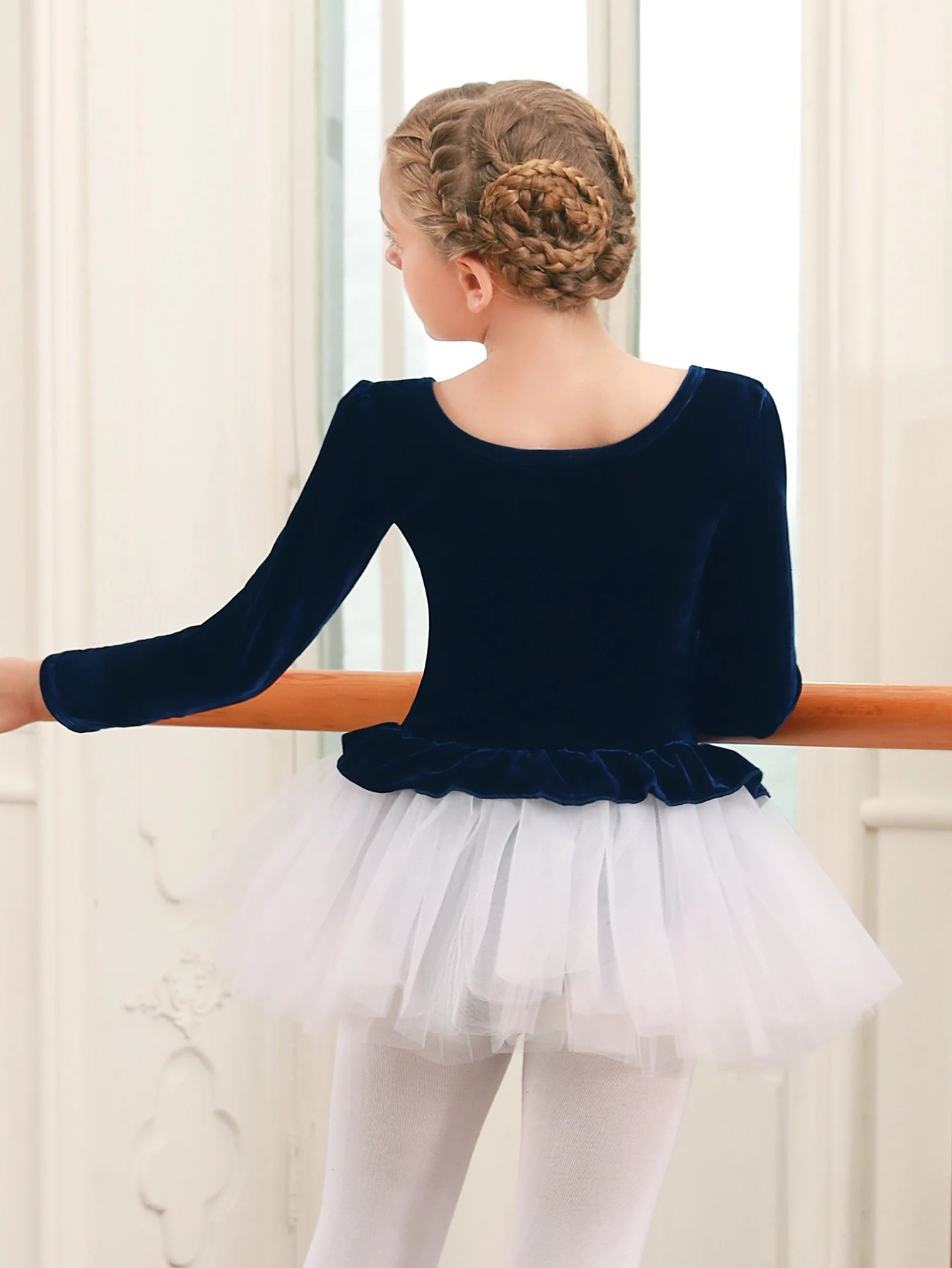 

Young Girls' Ballet Leotards, Thick fuzz Dance Dress, Tulle Skirt For Ballerina, Dancing Practice Clothes Performance Outfits