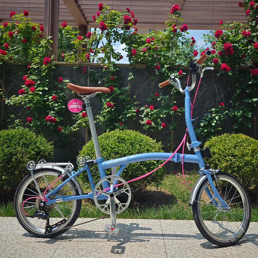 

CRANSTON 20-дюймовый 9-скоростной двойной V-тормоз, портативный CRMO, тройная рама, 53T, шатуны с ЧПУ, 20-дюймовые колеса, складной городской велосипед