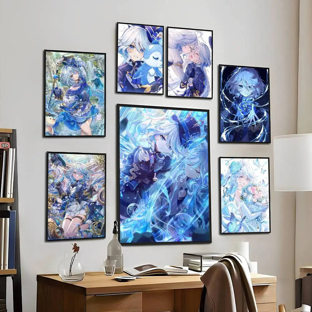 

Anime Furina Posters Sticky HD Quality Wall Art Retro Posters for Home Kawaii Room Decor