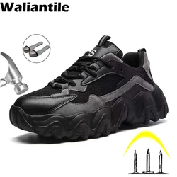 Waliantile Fashion Men Women Work Safety Shoes Sneakers For Construction Working Boots Puncture Proof Steel Toe Safety Sneakers