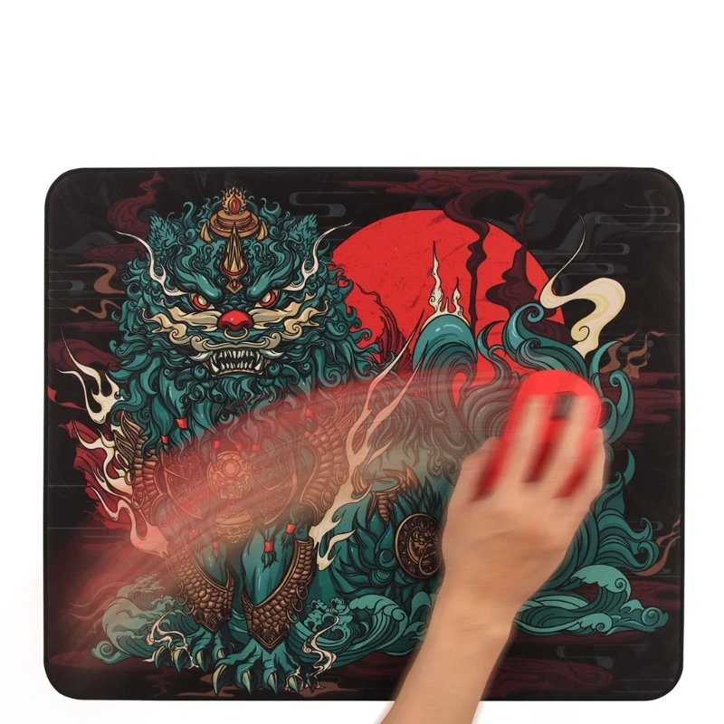 448F Large Gaming Mouse Pad with Non-Stitched Edges, Extended Mousepad Polyester Woven Fabric Non-Slip Base 18.9x15.75