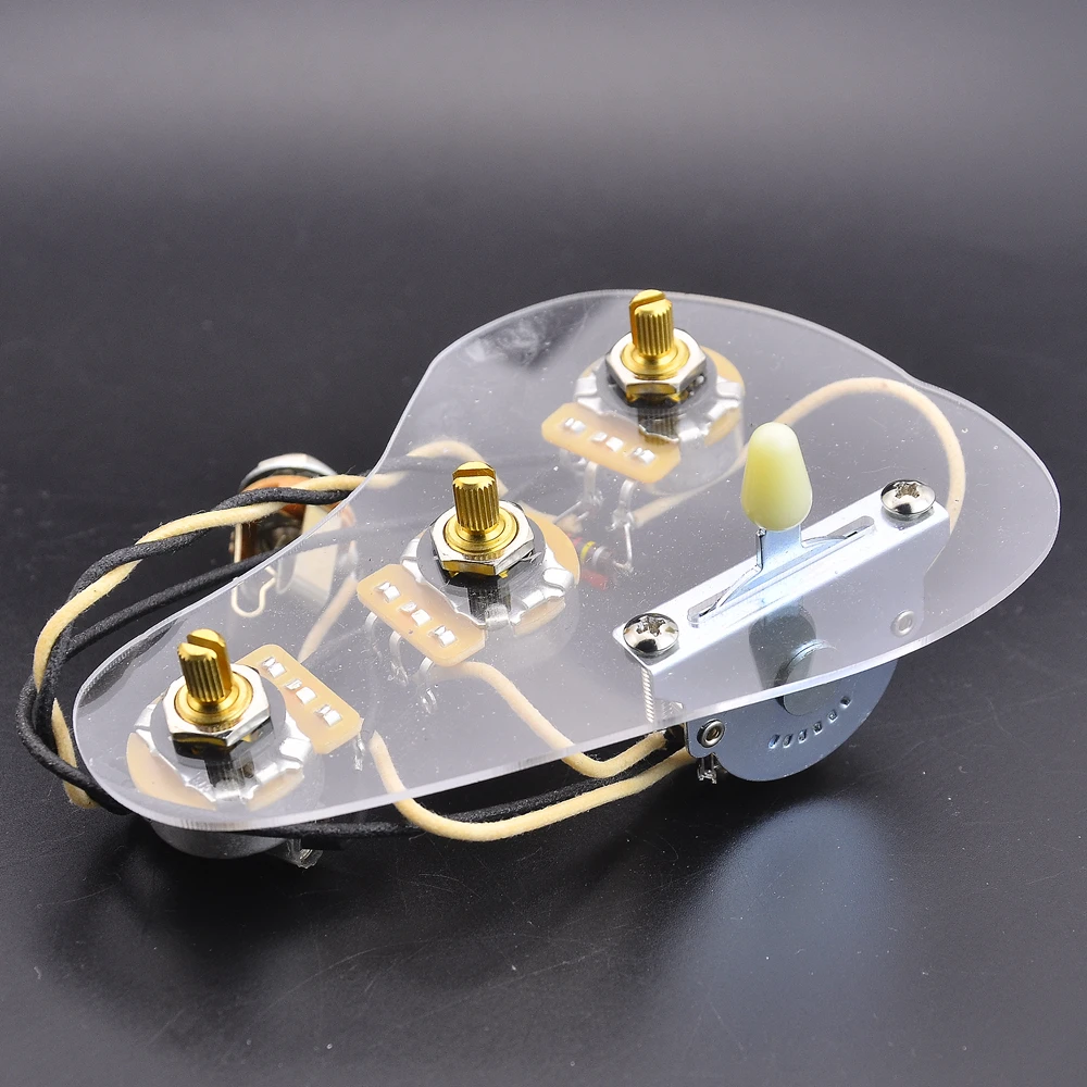 SSS Single Pickups  Loaded Pre-wired Electric Guitar Wiring Harness Prewired Kit ( 3x 250K Brass CTS Pots + 5-Way Switch )