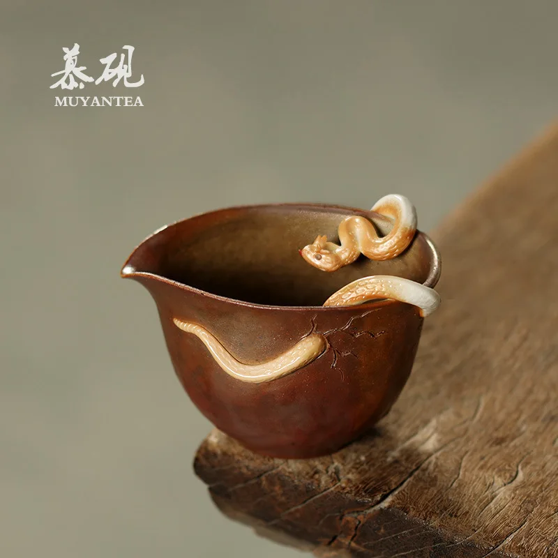 Muyan Firewood Burning Year Limited Edition Fair Creative Gift Spirit Snake Divider Old Rock Clay Set Enjoy Even Cup Tea Sea