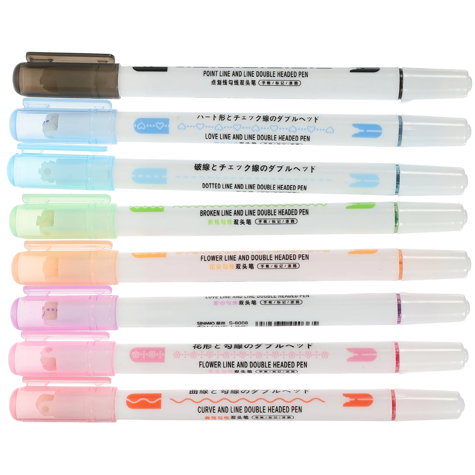 

8 Pcs Color Curve Pen Scrapbook Colored Pens for Journaling Multicolor Plastic Office Colorful