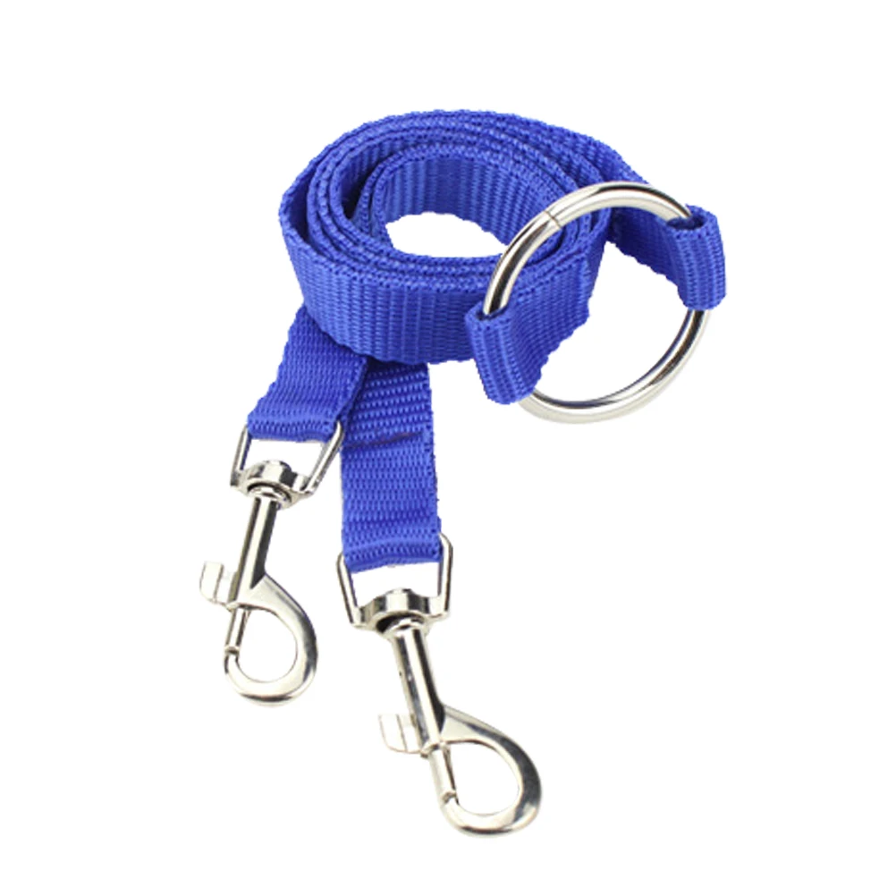 

Pet Traction Rope Dual Clips Control 2 Dogs Durable Nylon Small Pets Blue Dog Leash Two Lead Dog Leash Pet Hauling Cable