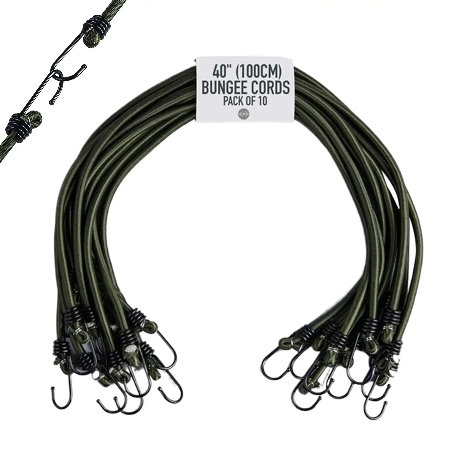 Cordons élastiques avec crochets, 10 pièces, sangles élastiques de 100 cm, crochets pour cordons élastiques pour voiture, camionnette, bateau, kayak, camion, ski, ponton, vélo