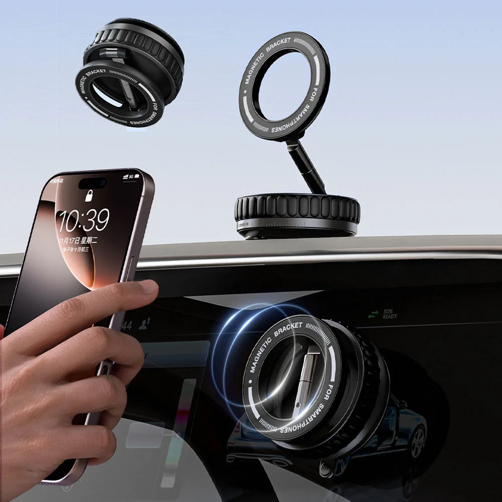 

Car Vacuum Strong Magnetic Holder Foldable Suction Stand Adjustable Rotatable Mounts Motorcycle Phone Holder For iphone Samsung