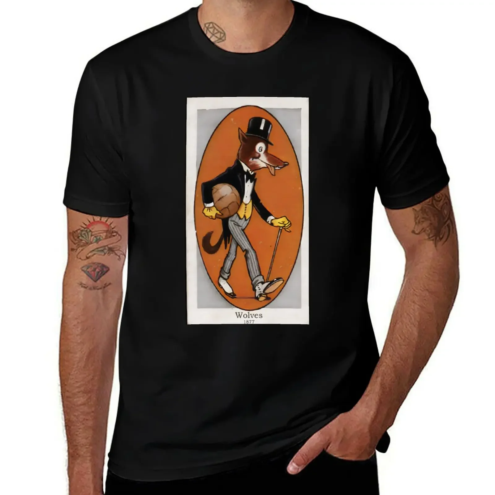 

Wolves 1877 Retro T-Shirt animal prinfor boys street wear gifts for boyfriend mens plain t shirts