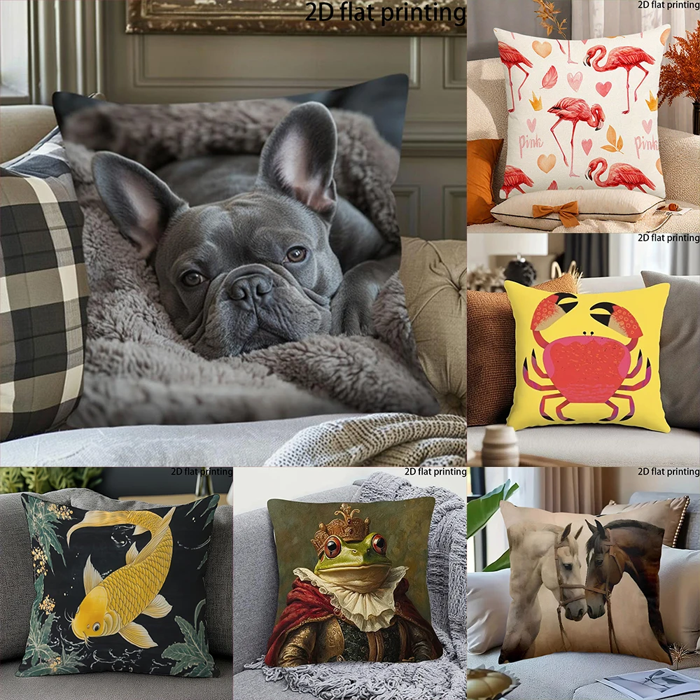 2D Flat-1PC  Assorted Animal Print Throw Pillow Covers ,Decorative cushion cover living room, bedroom, various types of rooms.