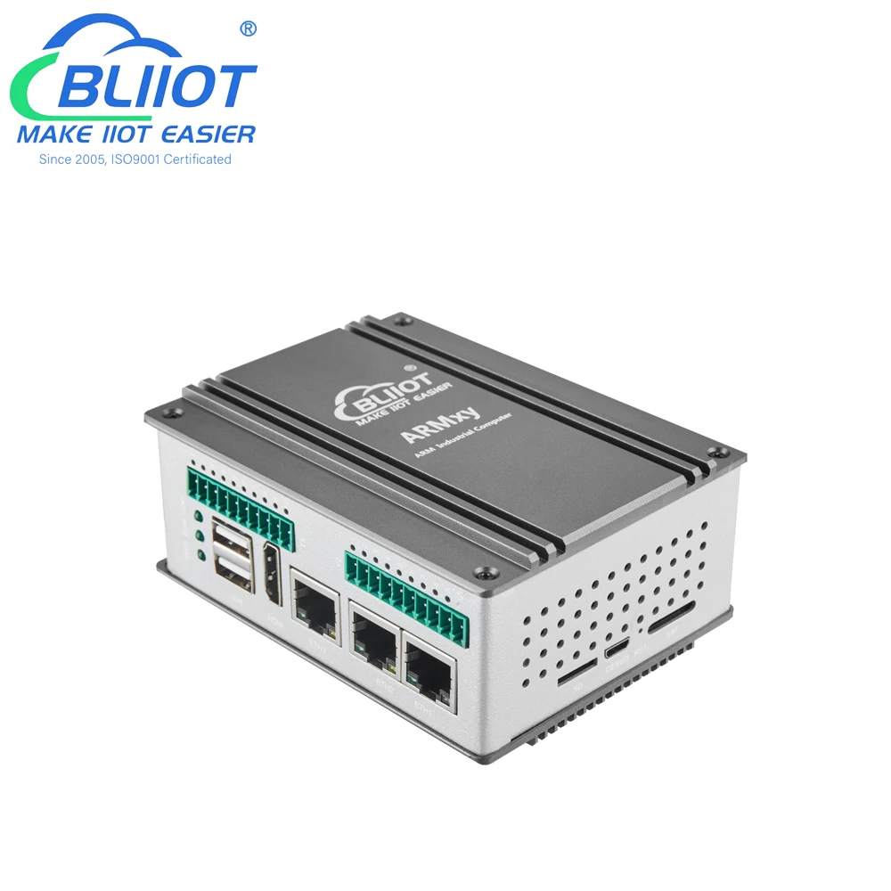 BLIIoT Quad-Core A55 2+16 GB eMMC 1 Tops Industrie-ARM-Computer mit 2 RS485 und 12 DIN