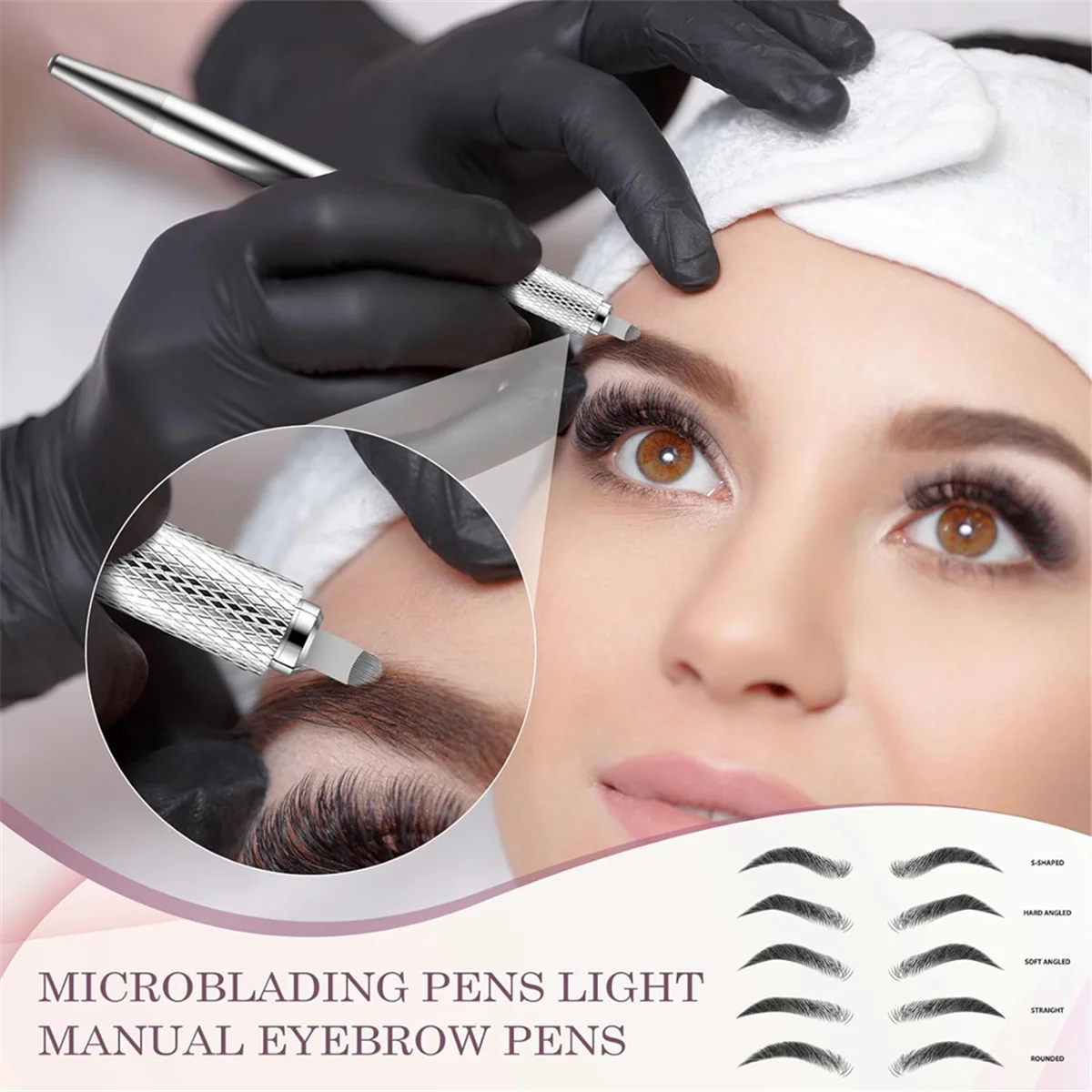 50 Count Microblading Pens Manual Eyebrow Pencils Microblading Supplies Aluminum Microblading Hand Tools for Cosmetics C