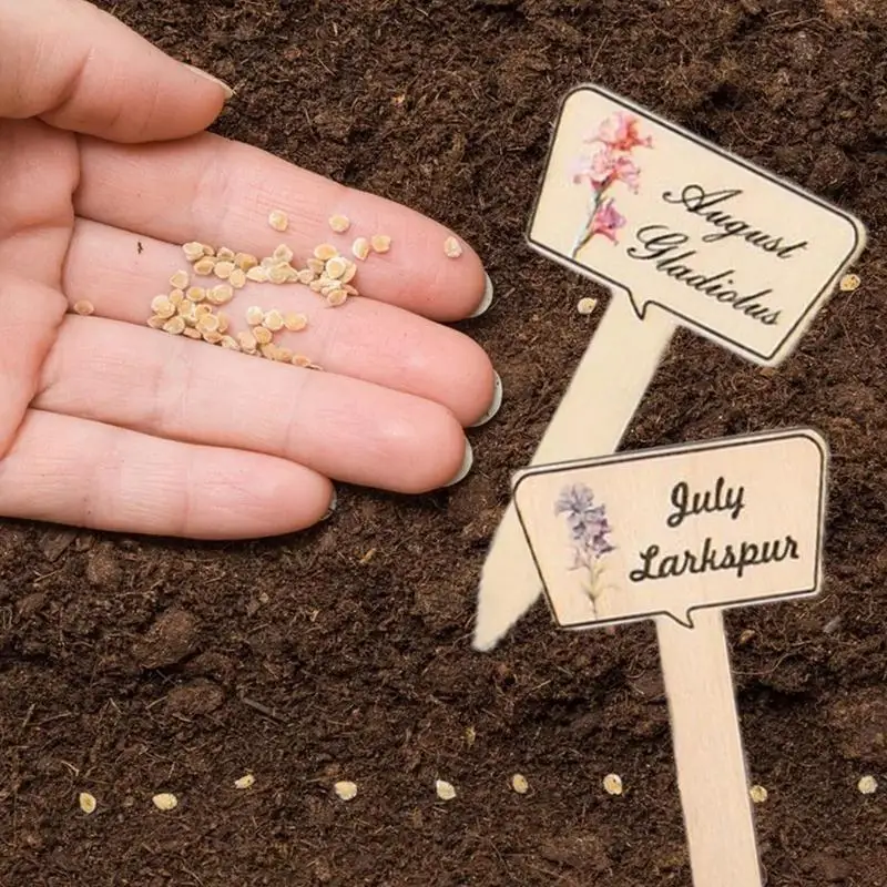 Pennarelli da giardino per piante Etichette per piante in legno per esterni per giardino esterno Pali con nome riutilizzabili per verdure Frutta Fiori
