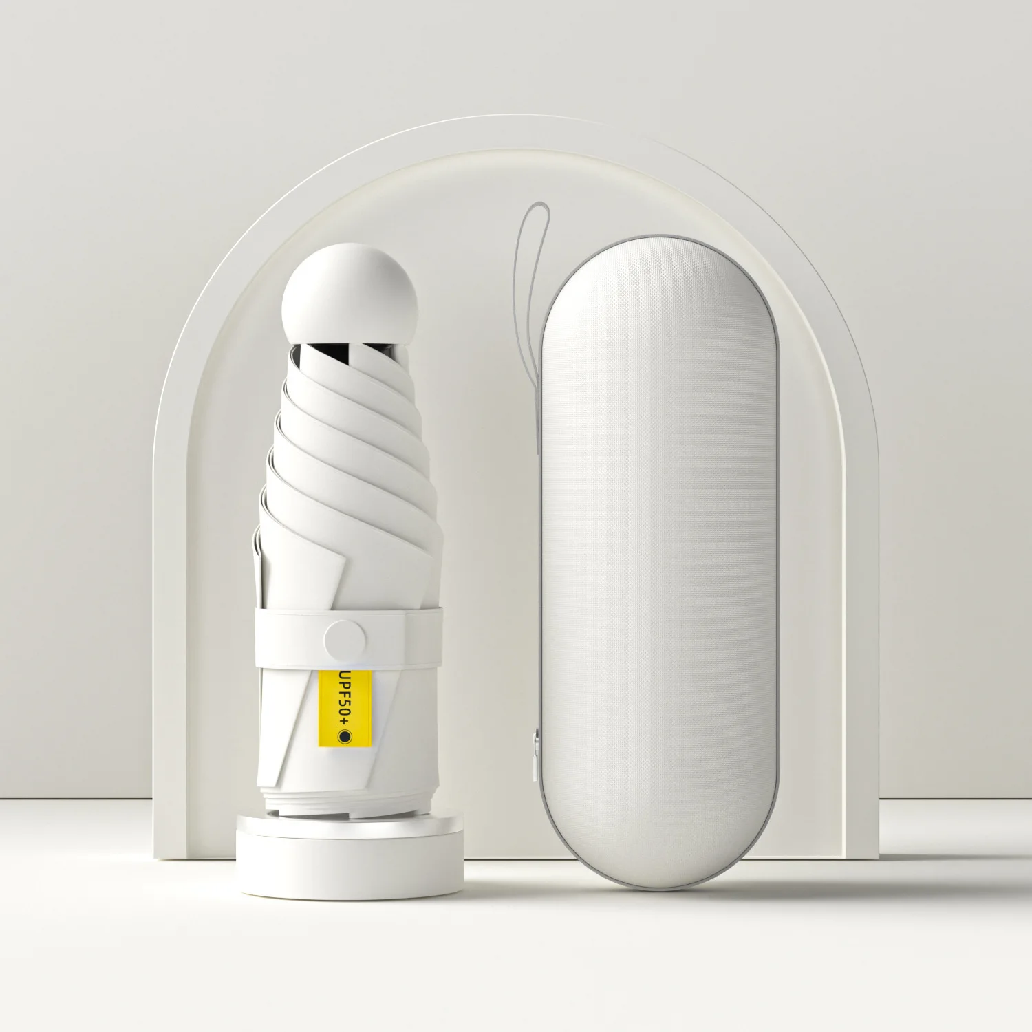 UV耐性のある5つ折り傘、女性用両用カプセル傘