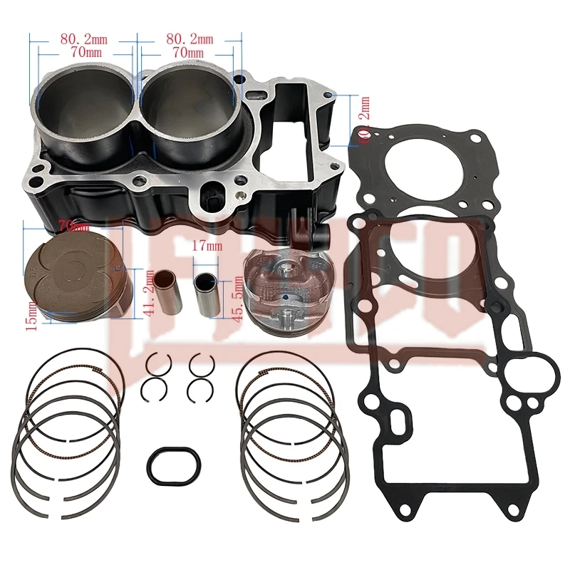 

Motorcycle 70mm 399cc Big Bore Cylinder Kit Motor for Kawasaki Ninja 400 EX400 Z400 2018-2023 11005-0668 13001-0790 Motoblock