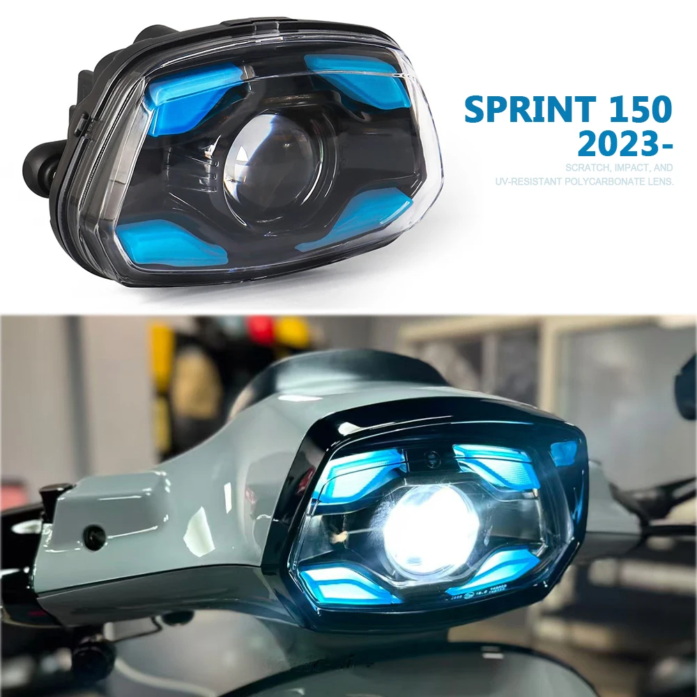 

2025 2024 2023 For Vespa Sprint 150 Sprint150 LED Motorcycle Accessories Headlight Front Daytime Running Head Light DRL Headlamp