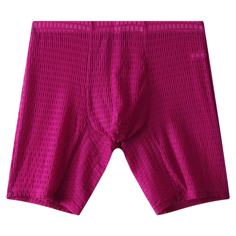 

Mens Lace Boxer Shorts Boxer Long Leg Underwear M Purple Lace Sports Underwear Breathable Fabric Classic Style Men's Fashion