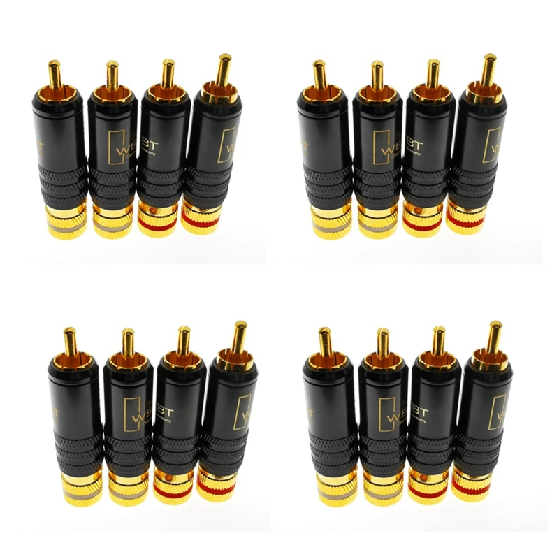 

LBER 16x WBT-0144 Gold Plated for RCA Plug for RCA Plug-in Type AV Audio and Video Plug Video Plug Connector