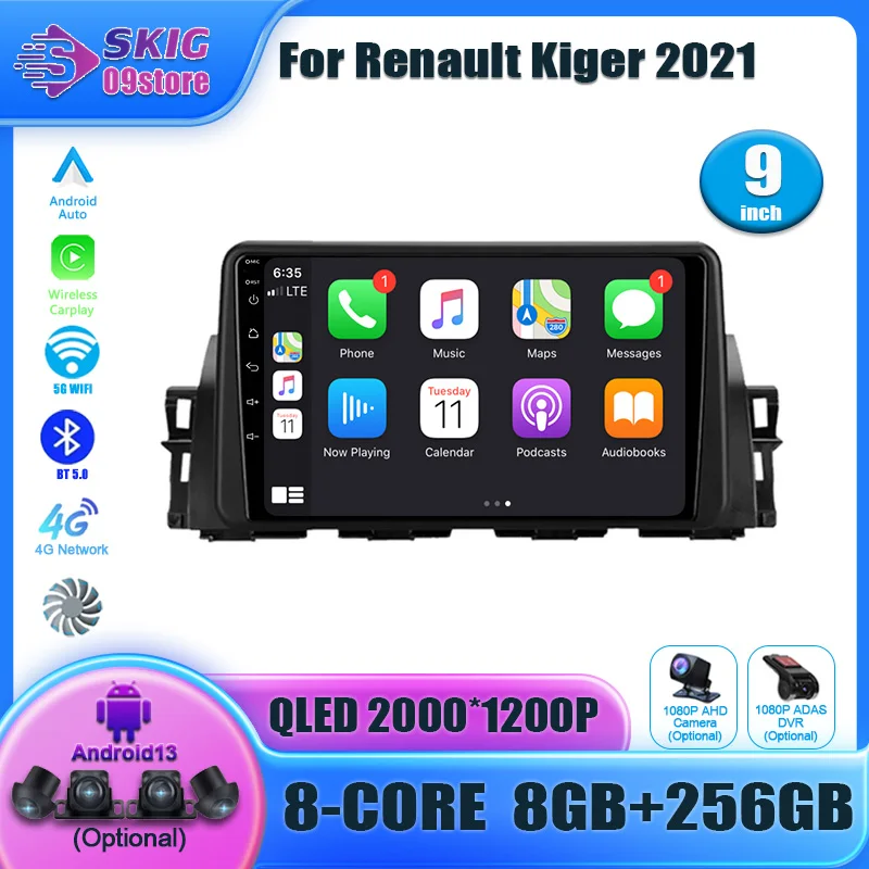 

For Renault Kiger2021 Car Radio Multimedia Video Player Navigation GPS Auto Carplay Screen Android for car Rear camera Bluetooth