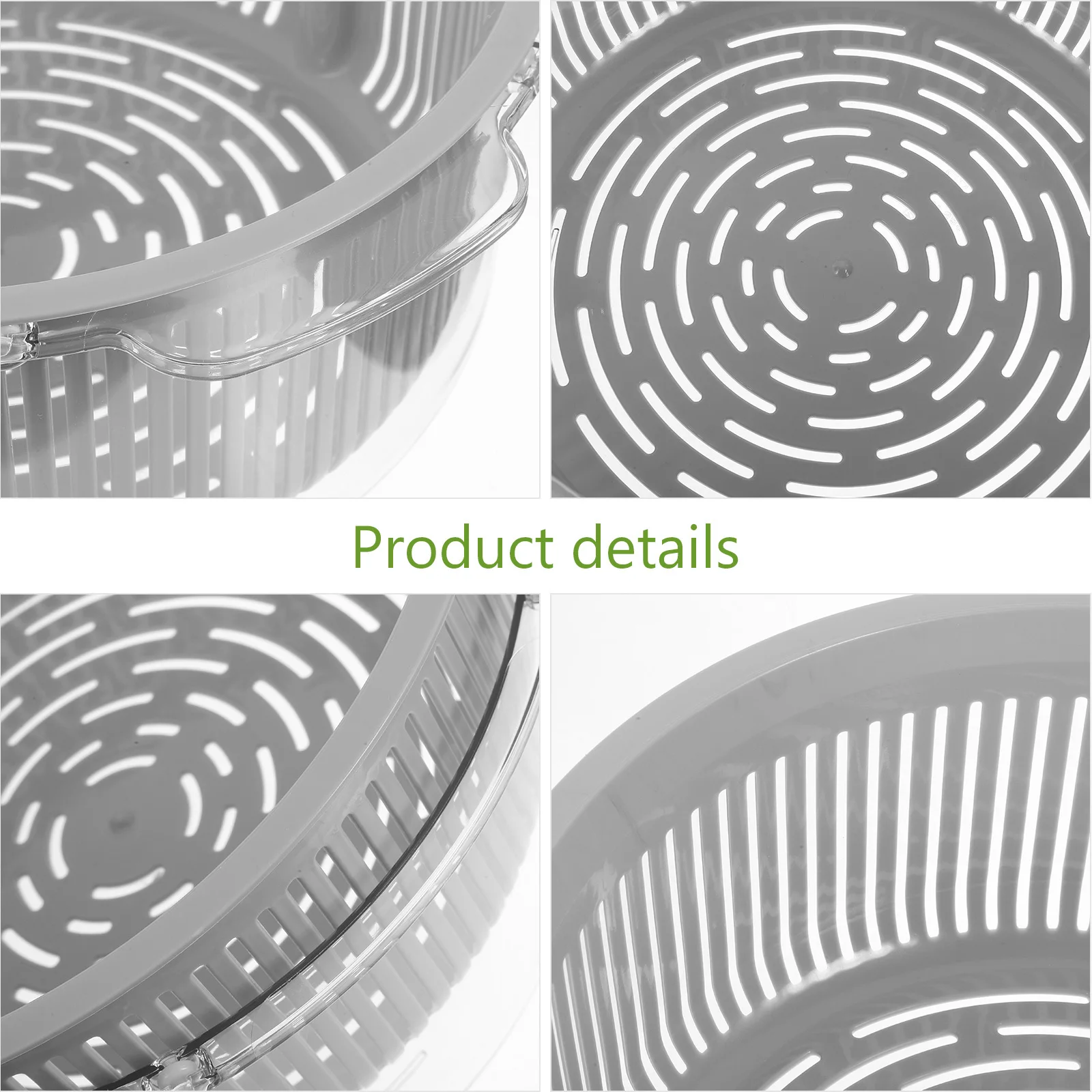 

Rotating Double-Layer Vegetable Draining Basket Multi-Function Kitchen Colander Bowl Fruit Washing Strainer Drain Basket