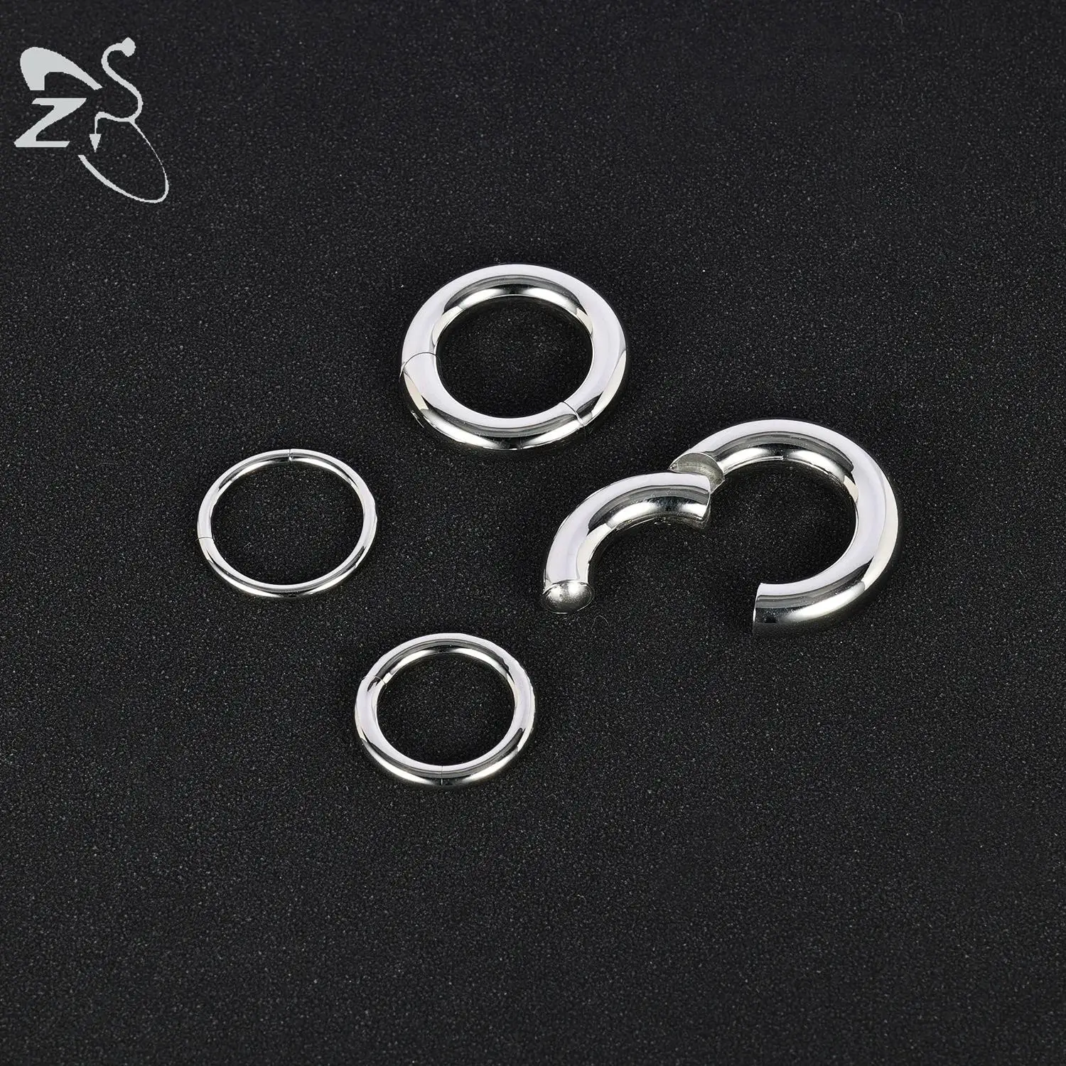 ZS 1 PC Pierścienie do uszu ze stali nierdzewnej Mierniki do uszu Srebrny kolor Nosze Pierścień przegrody Pierścień Duży kolczyk Piercing do układania w stosy — zdjęcie 6