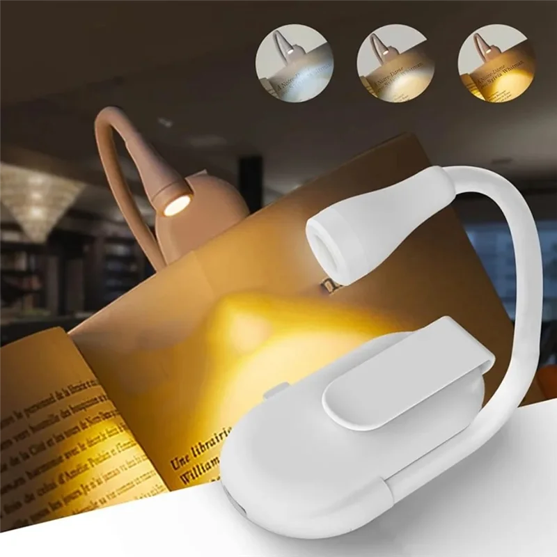 

LICE-Mini Book Light, Portable Clip-On Night Light, Dimmable Bedroom Eye Protection Camping Led Clip-On Book Light