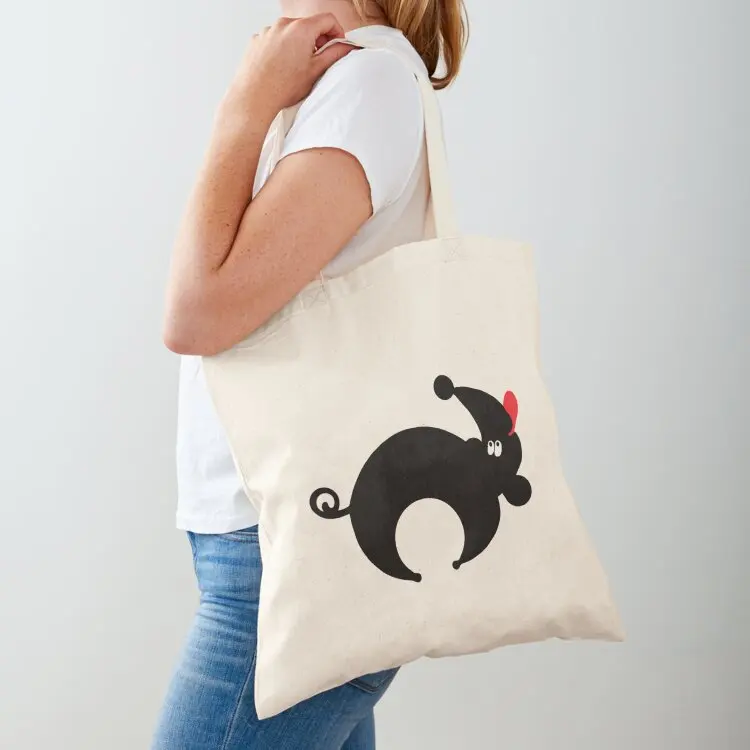 

Black dog, Tote Bag shopper bag women canvas tote bags men Gift bag personalized tote
