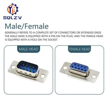 5 pezzi D-SUB 9 15 25 37 pin maschio femmina connettore tipo saldabile DIP adattatore porta seriale montaggio dritto 2 file DB9 DB15 DB25 DB37 8 best sales connettore a 25 pin - №1