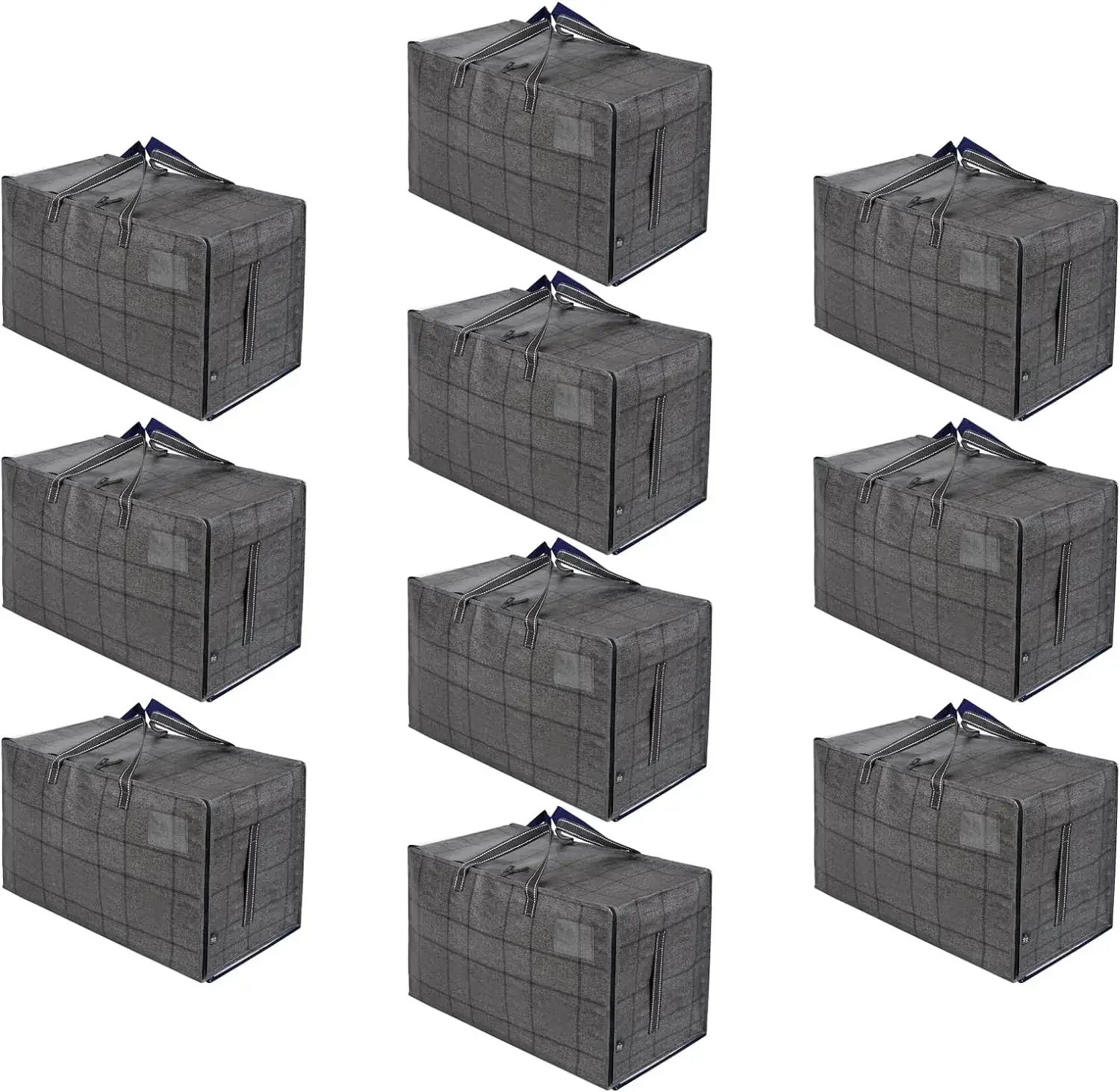 2024 New 10 Pack Moving Bags, Moving Supplies, Moving Boxes, College Packing Storage Boxes with Lids Alternative