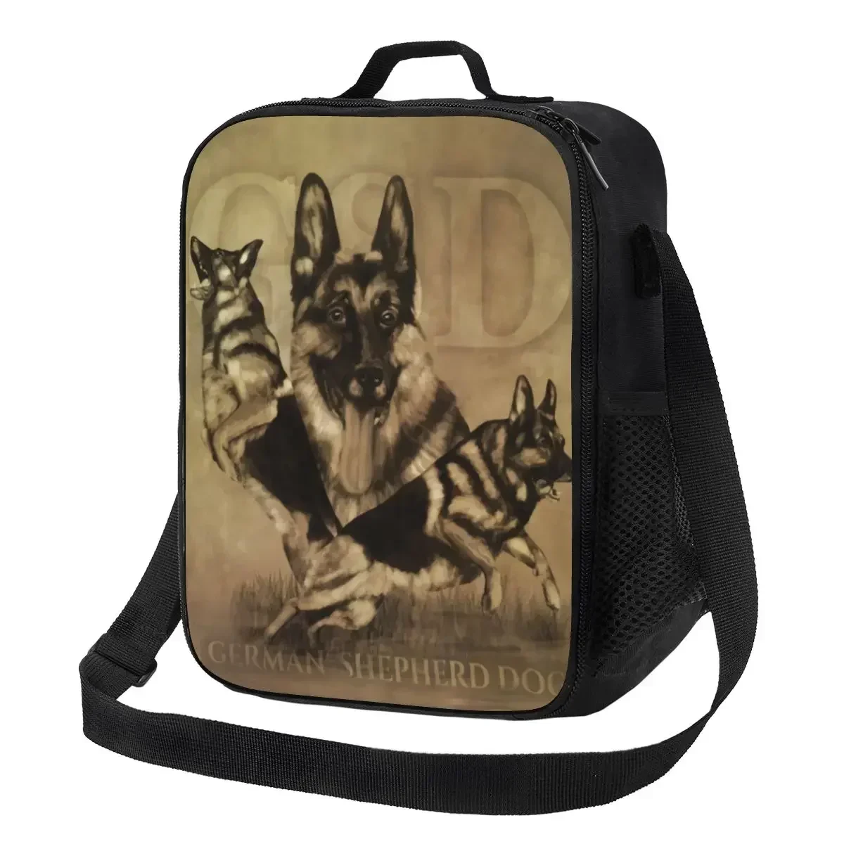 Cute German Shepherd Insulated Lunch Bag for Women Alsatian Wolf Dog Cooler Thermal Lunch Box Beach Camping Travel