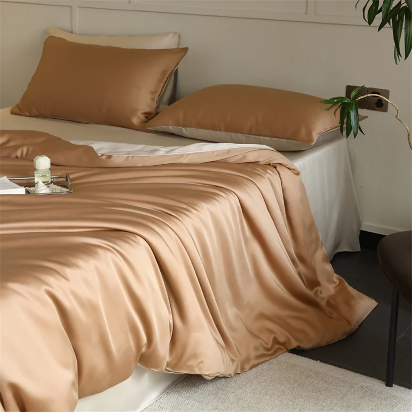 Mulberry Zijden Beddengoedset Luxe Natuurlijke 100% Zijden Dekbedovertrekset Laken Kussensloop Enkel Dubbel Laken King Queen Size