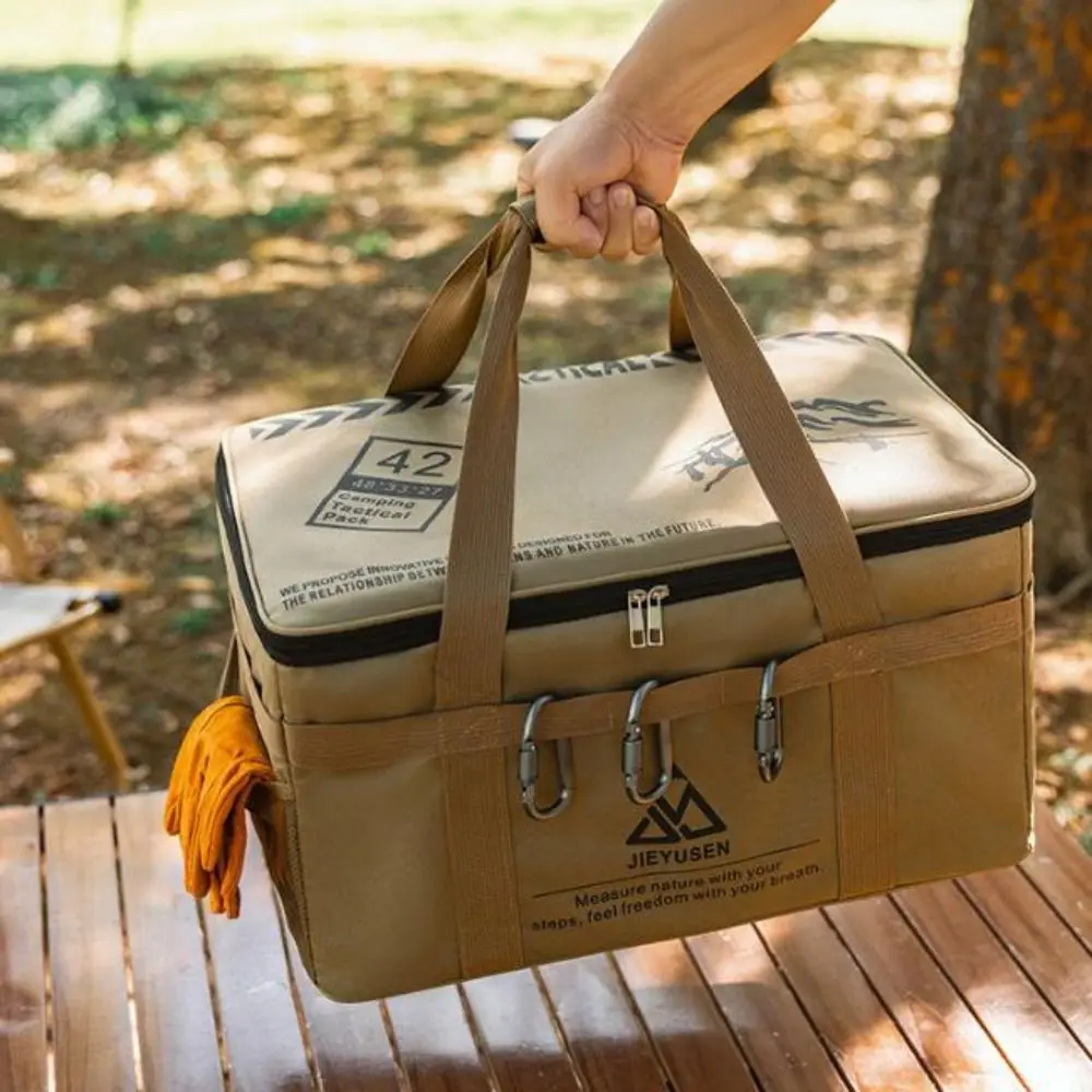 Large Capacity Camping Storage Bag Oxford Cloth Multi-Purpose Outdoor Equipment Bag Lightweight Portable Cookware Storage Bag