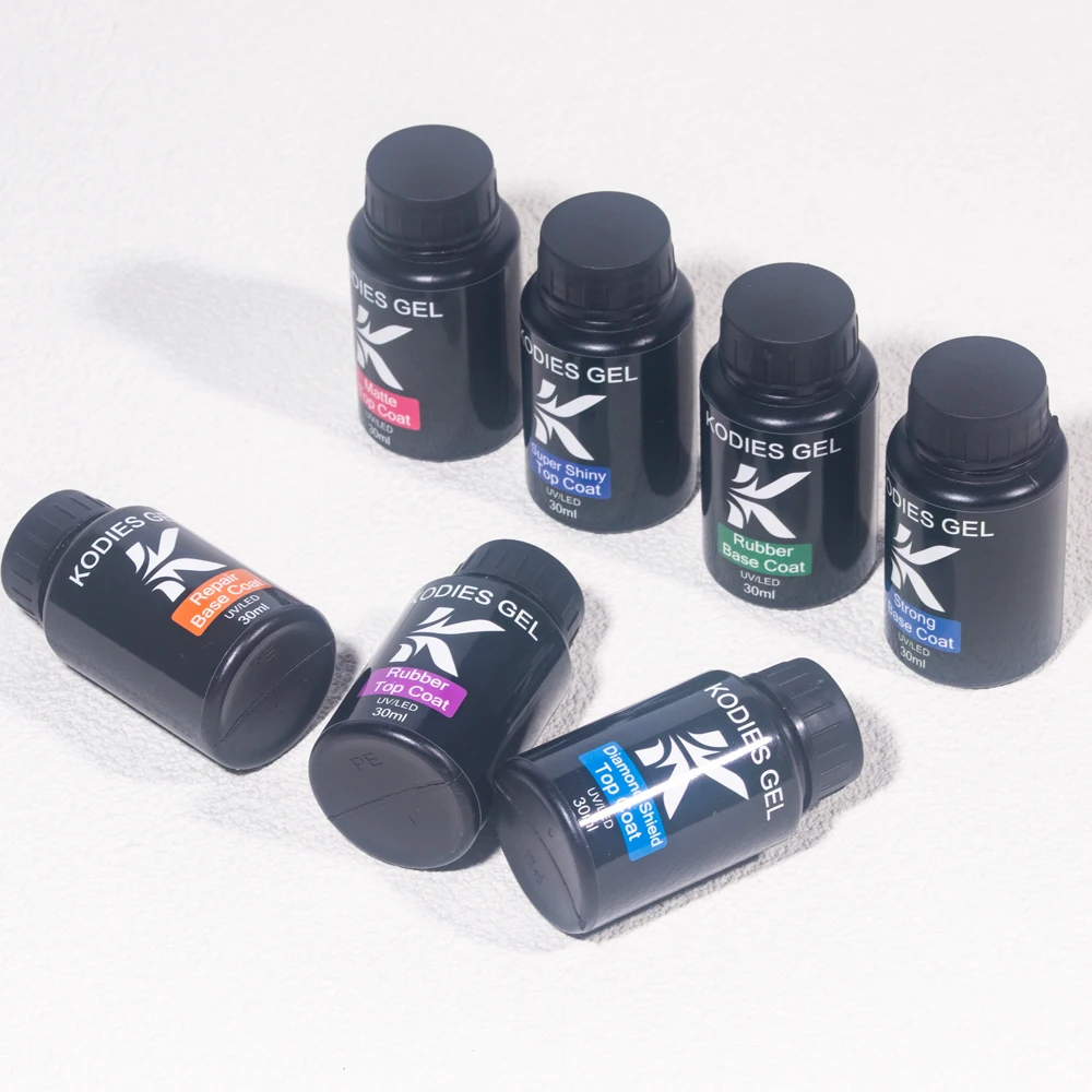 KODIES GEL 30ML rubberen basislaag toplaag UV gel nagellak Super Shine gel afwerking manicure groot formaat functie gellak mat