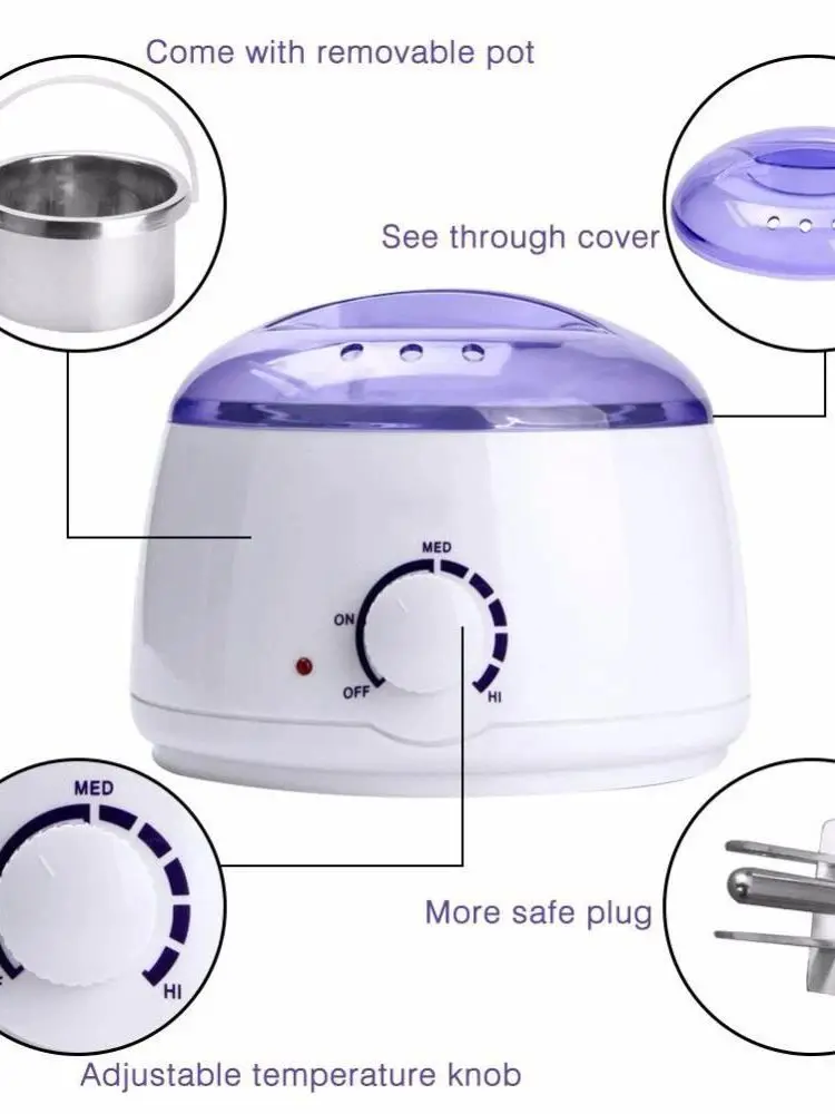 500ml Wax Machine for Hair Removal Paraffin Heater Waxing Beans Depilatory Epilator Warmer Wax-melting Pot image 2